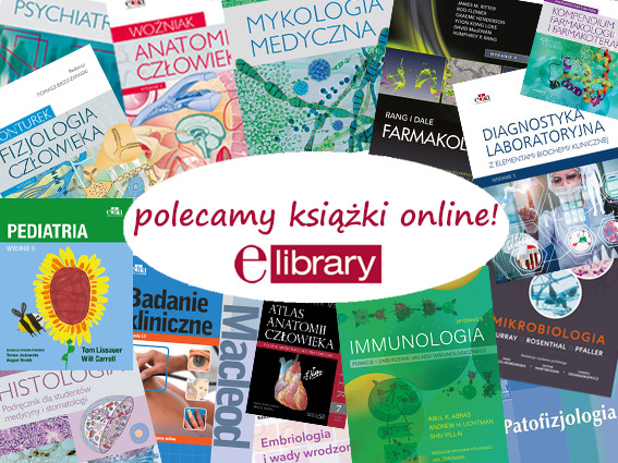 Okładki książek wydawnictwa Edra i tekst: polecamy książki online!. Pod tekstem logotyp platformy Elibrary.